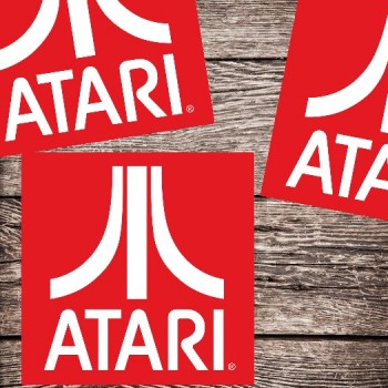 Atari Logo (rot) Aufkleber / Set mit 3 Stück